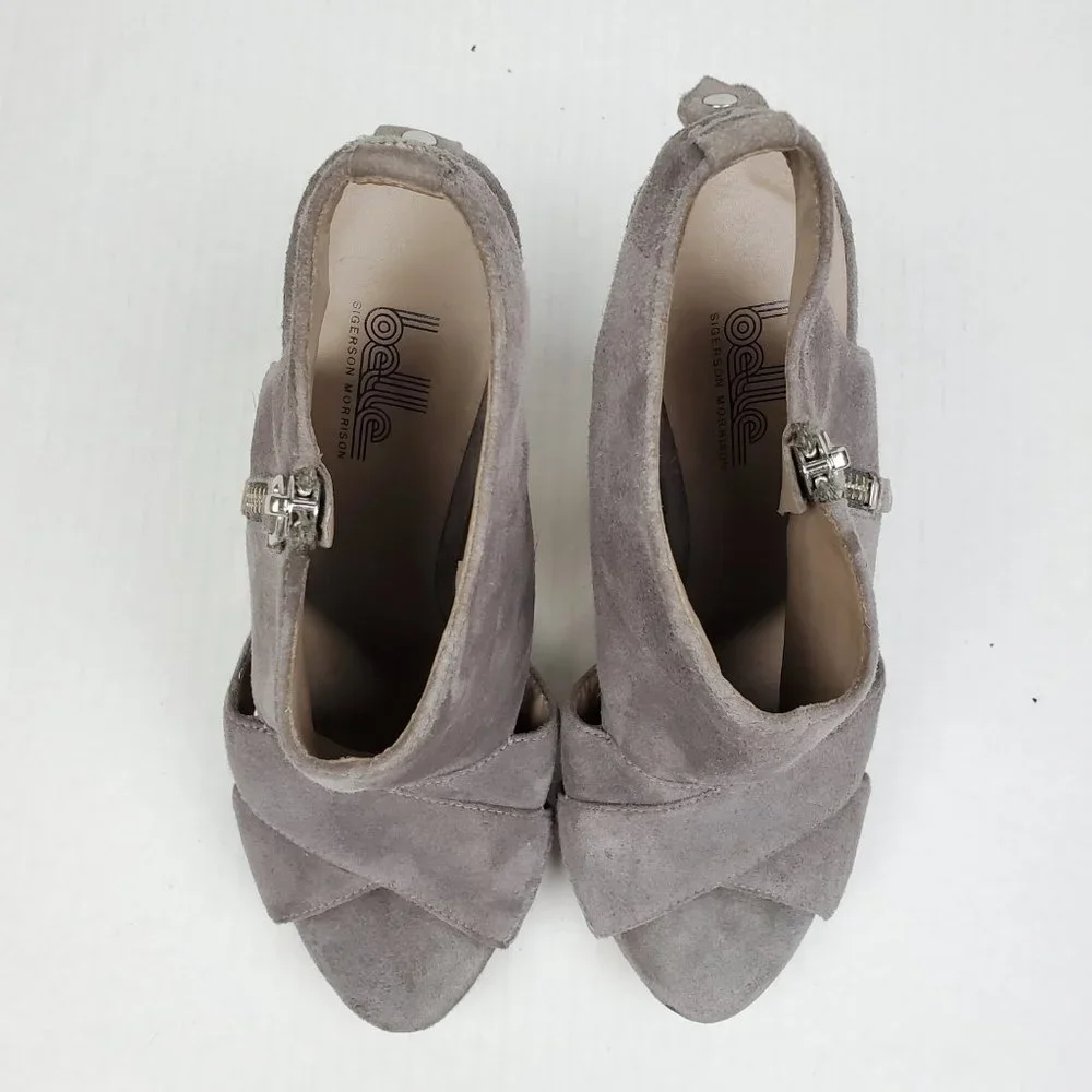 Belle Sigerson‎ Morrison Grey Suede High Cone Heels/Pumps Size 6